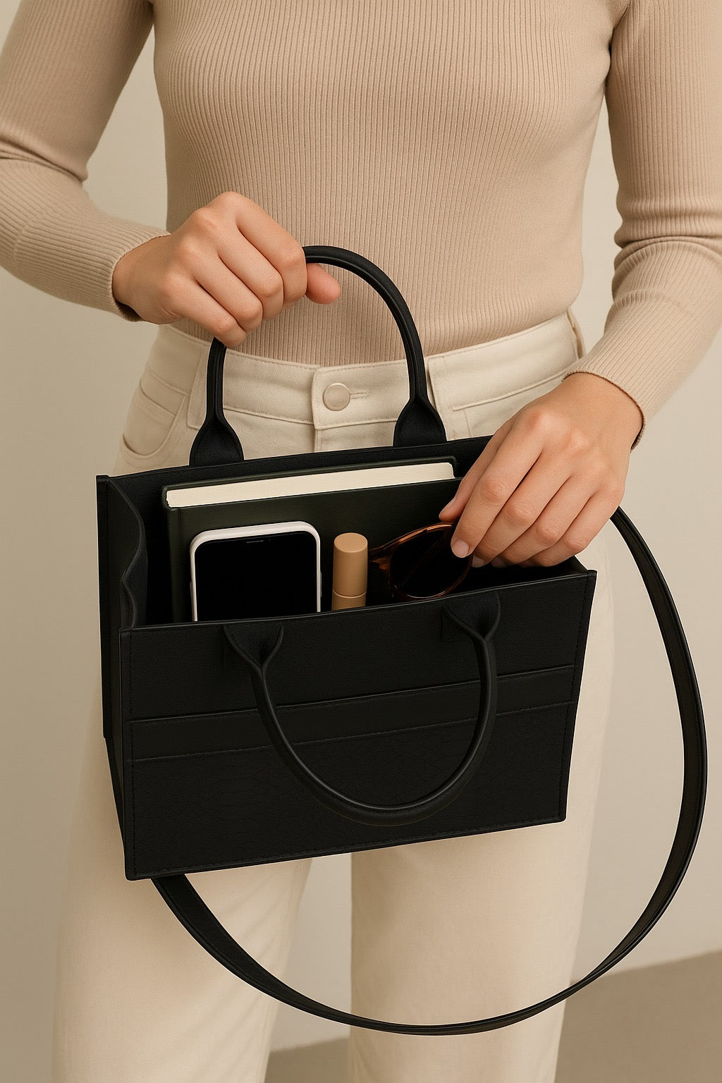 MINI TOTE BOOK - NEGRO