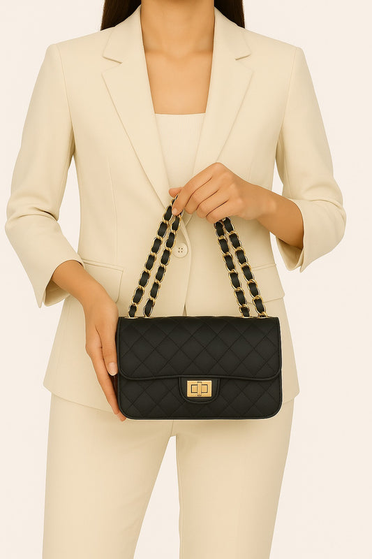 AMBER LILY CHAIN BAG - NEGRO