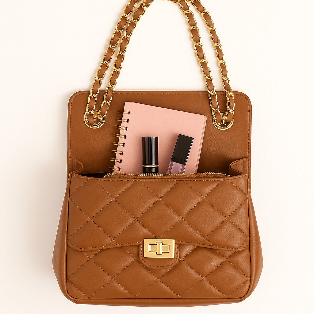 AMBER LILY CHAIN BAG - OCRE
