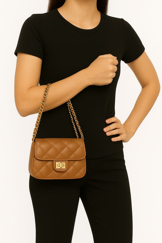 AMBER LILY CHAIN BAG - OCRE