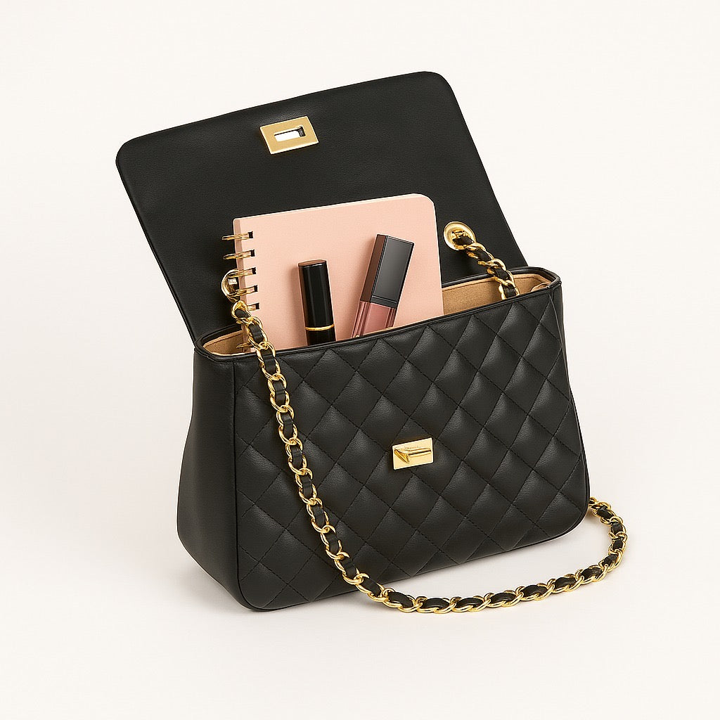 AMBER LILY CHAIN BAG - NEGRO