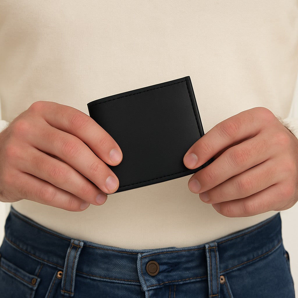 Cartera de piel - Negra