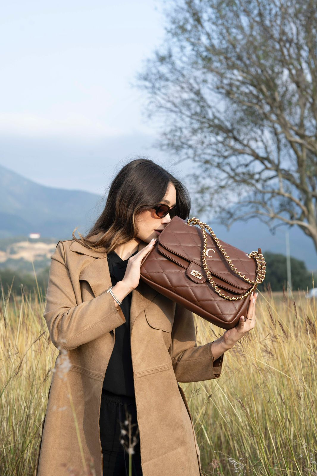 AMBER LILY CHAIN BAG - OCRE OBSCURO