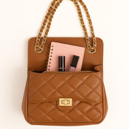 AMBER LILY CHAIN BAG - OCRE