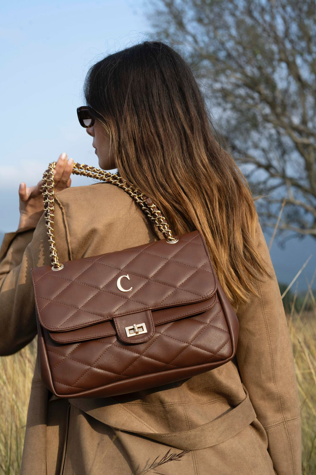 AMBER LILY CHAIN BAG - OCRE OBSCURO