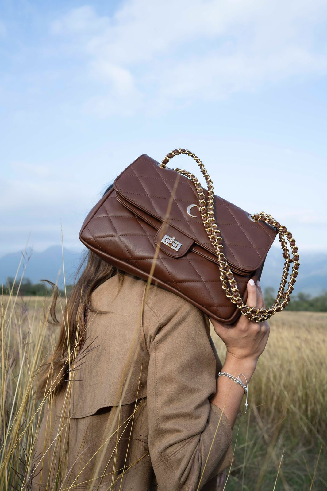 AMBER LILY CHAIN BAG - OCRE OBSCURO